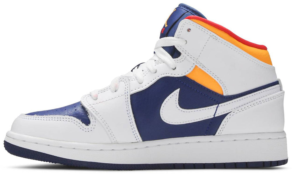 Air Jordan 1 Mid GS 'White Deep Royal Blue'
