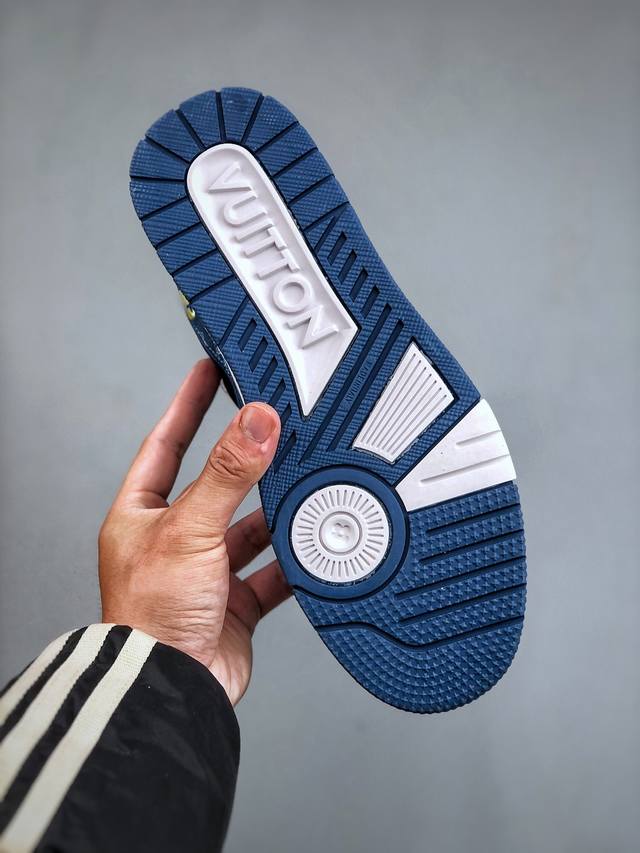 Louis Vuitton Trainer Blue Denim Embroidered