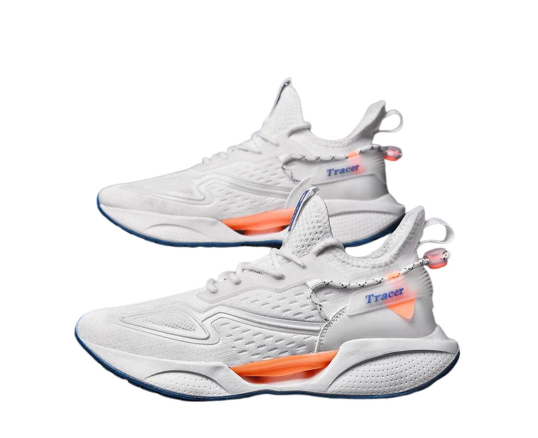 TRACER White Orange Breathable Causal Running Shoes